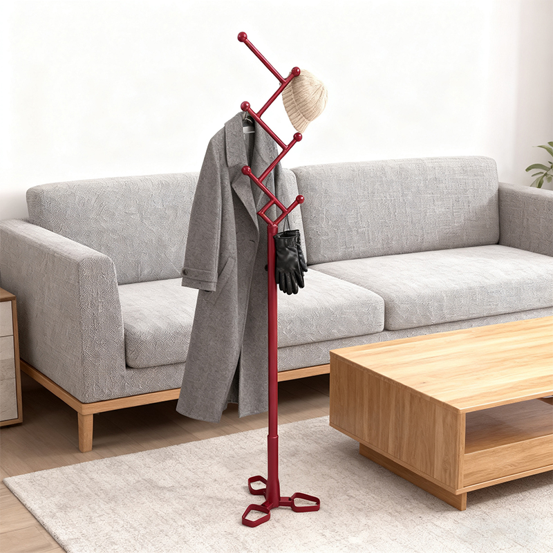 How does a gold metal coat rack elevate the overall style of a walk-in closet?