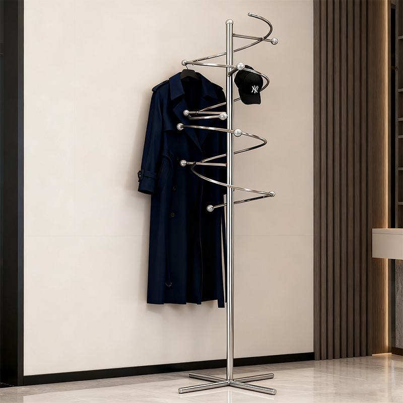 How can titanium alloy coat racks enhance their overall visual appeal and style through optimized design?